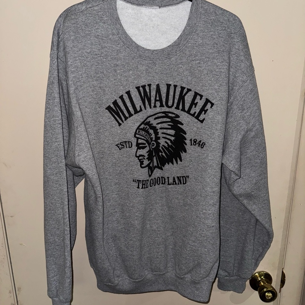 Jerzees Gray Crewneck Sweater Classic Casual Style